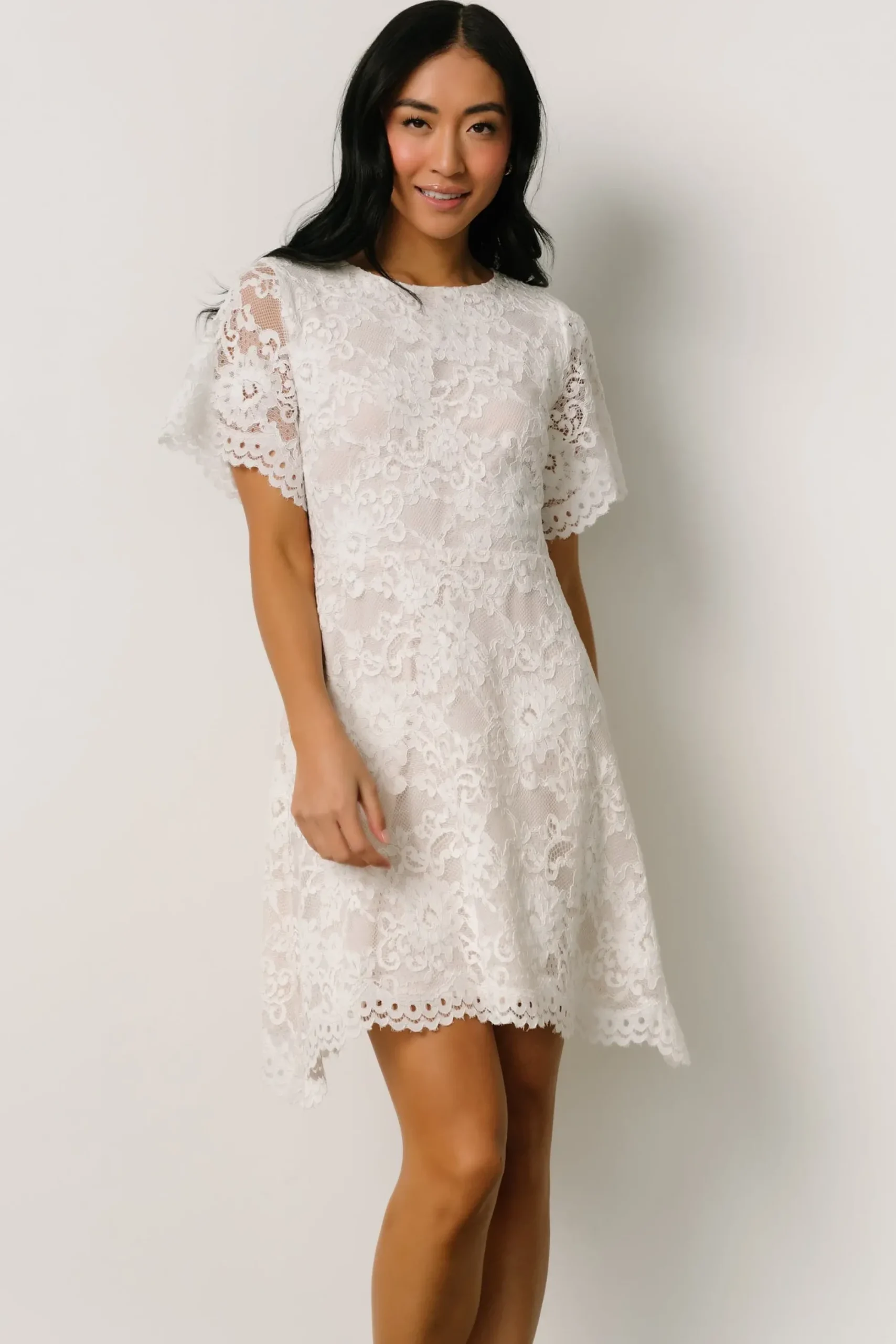 Clearance Baltic Born Aasha Lace Short Dress | Off White