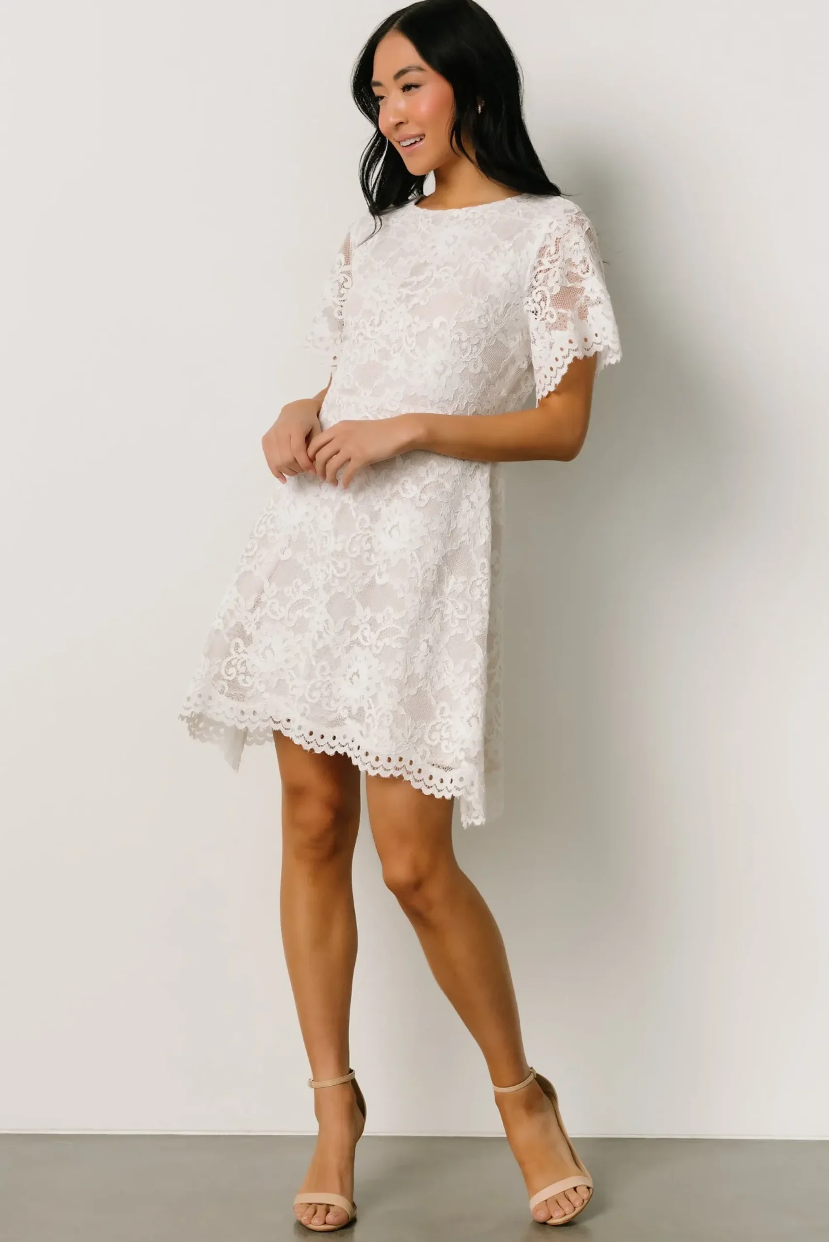 Clearance Baltic Born Aasha Lace Short Dress | Off White
