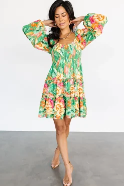 Outlet Baltic Born Acapulco Short Dress | Green Multi Print