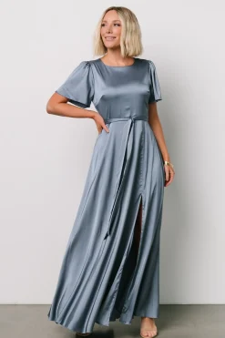 Sale Baltic Born Agnes Satin Maxi Dress | Whisper Blue