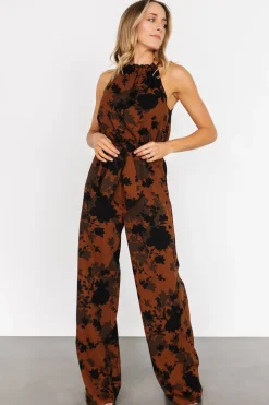 Hot Baltic Born Alameda Halter Jumpsuit | Espresso Print