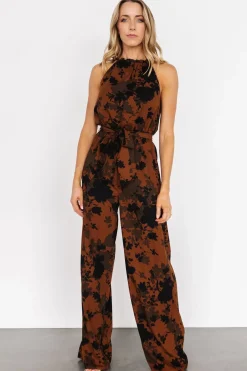 Hot Baltic Born Alameda Halter Jumpsuit | Espresso Print