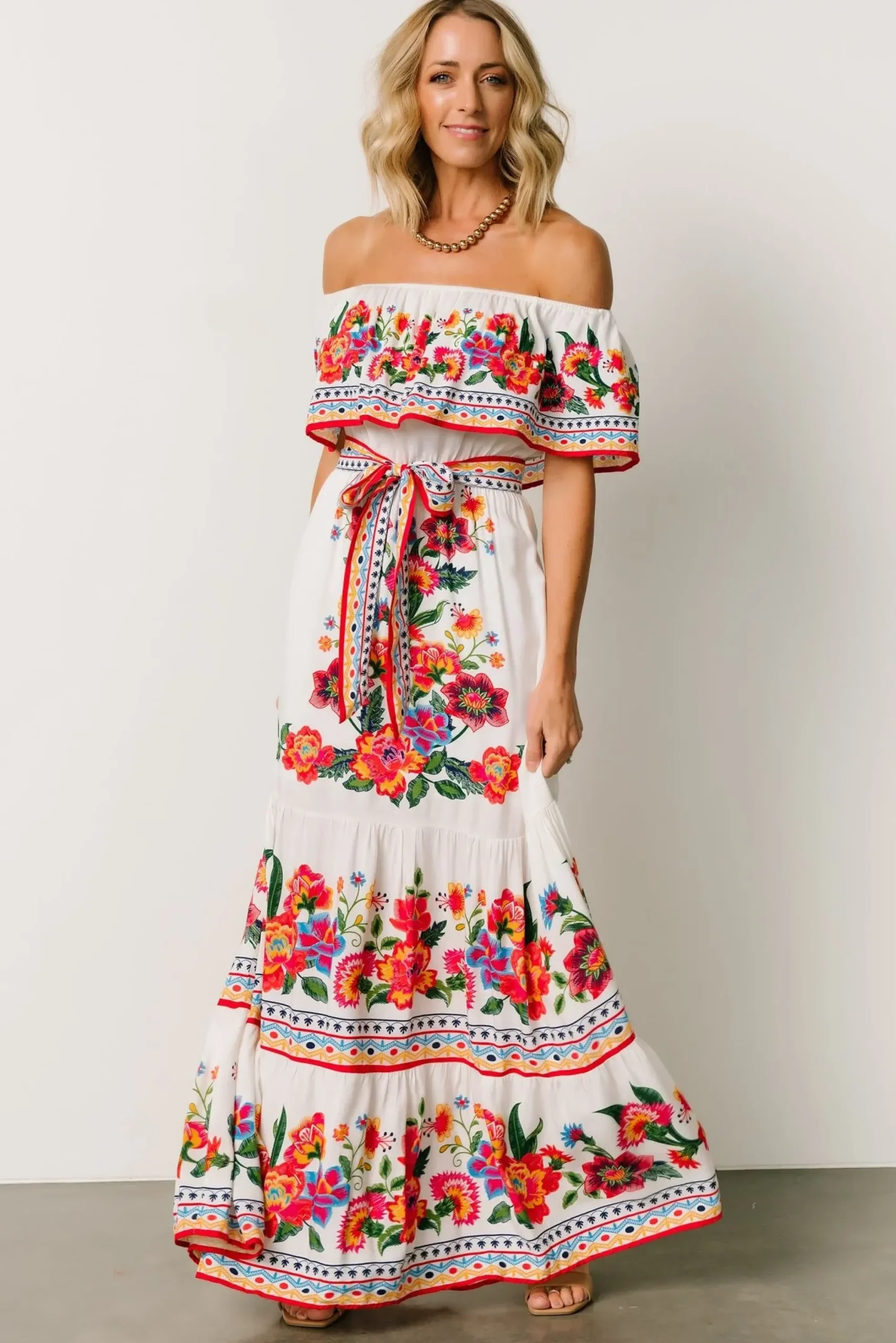 New Baltic Born Alejandra Maxi Dress | Ivory Multi Floral
