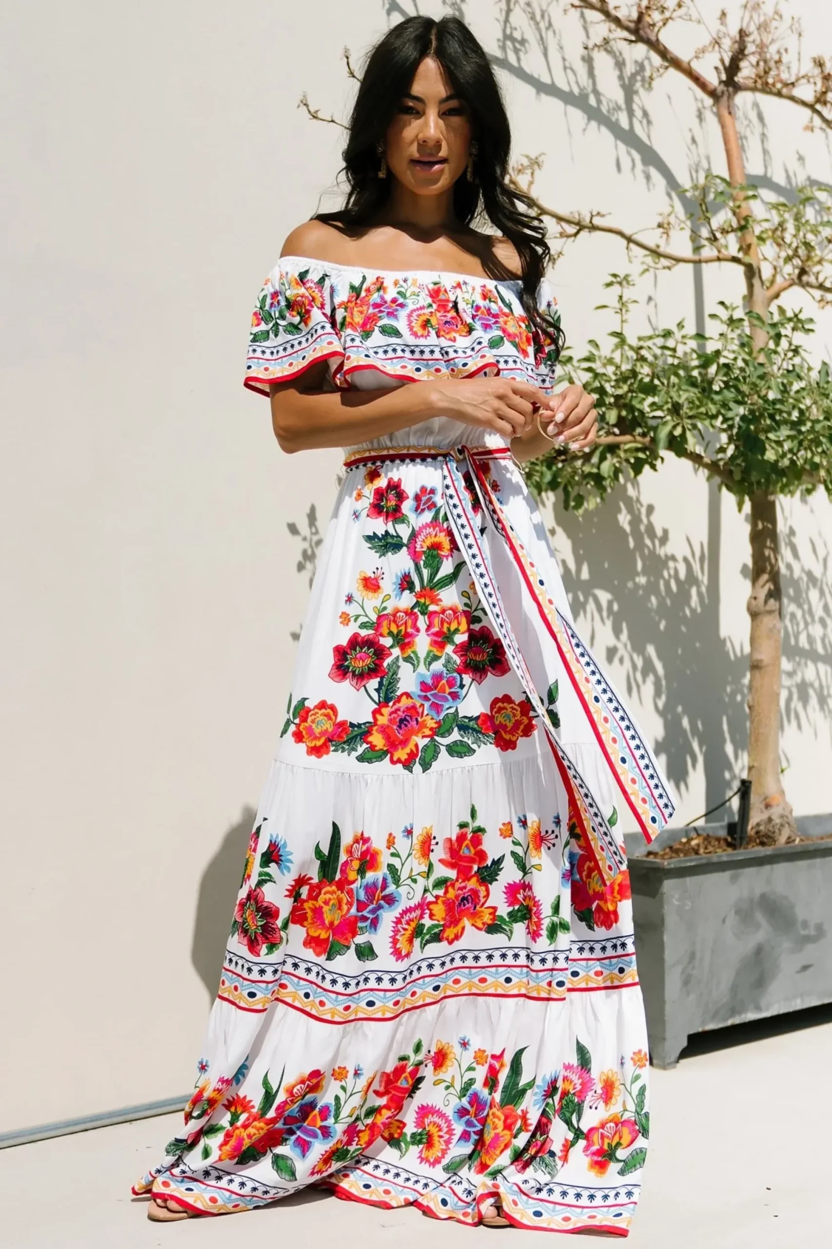 New Baltic Born Alejandra Maxi Dress | Ivory Multi Floral