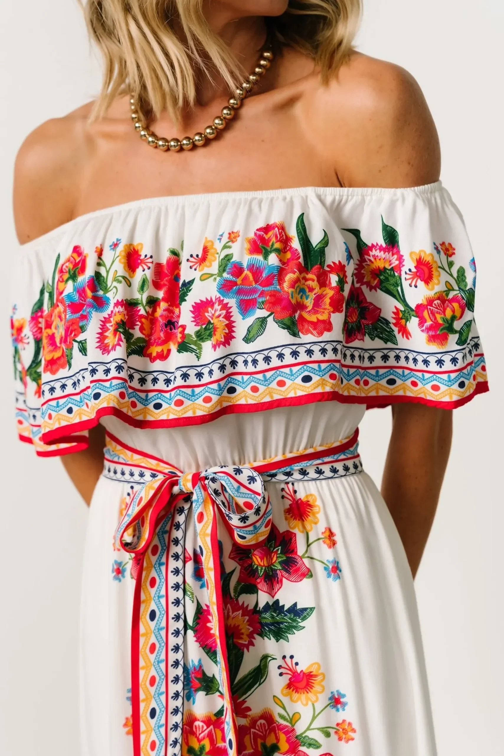 New Baltic Born Alejandra Maxi Dress | Ivory Multi Floral