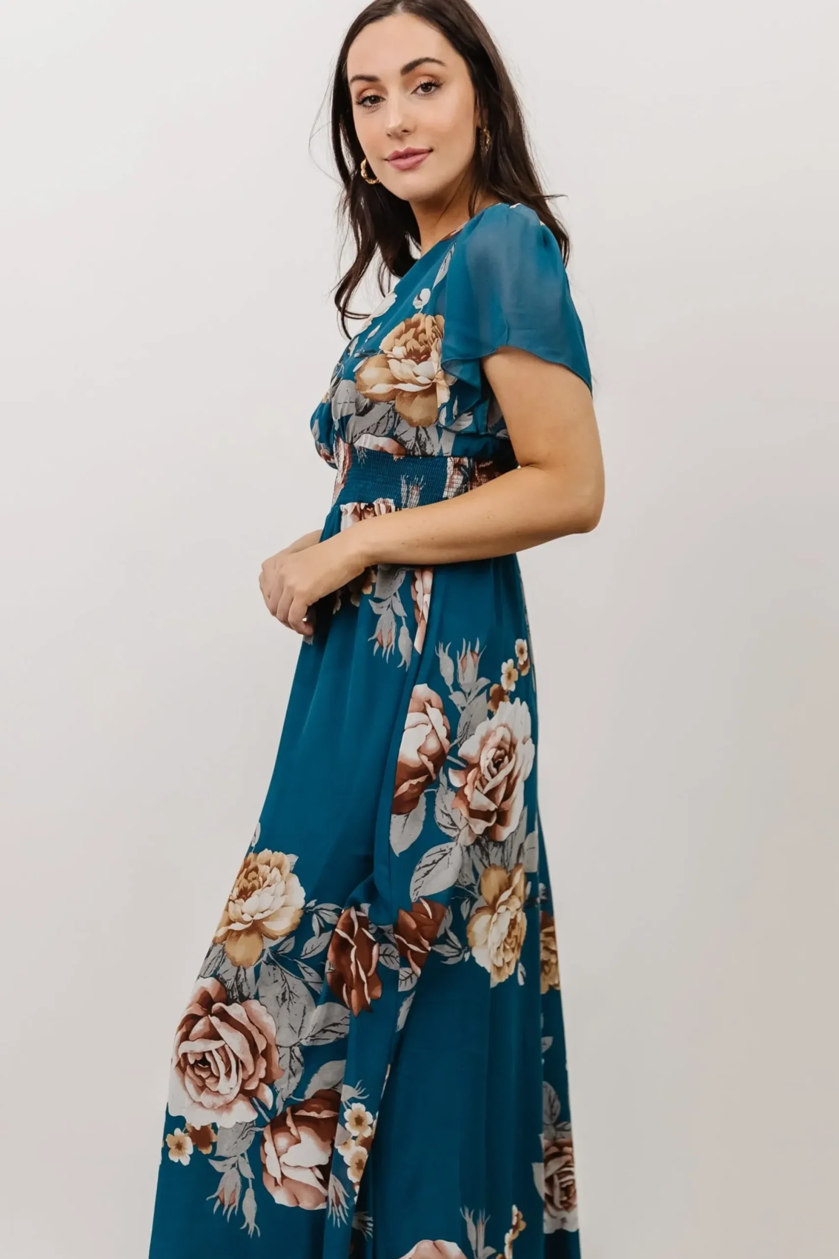 Discount Baltic Born Alexandria Smocked Maxi Dress | Blue Floral
