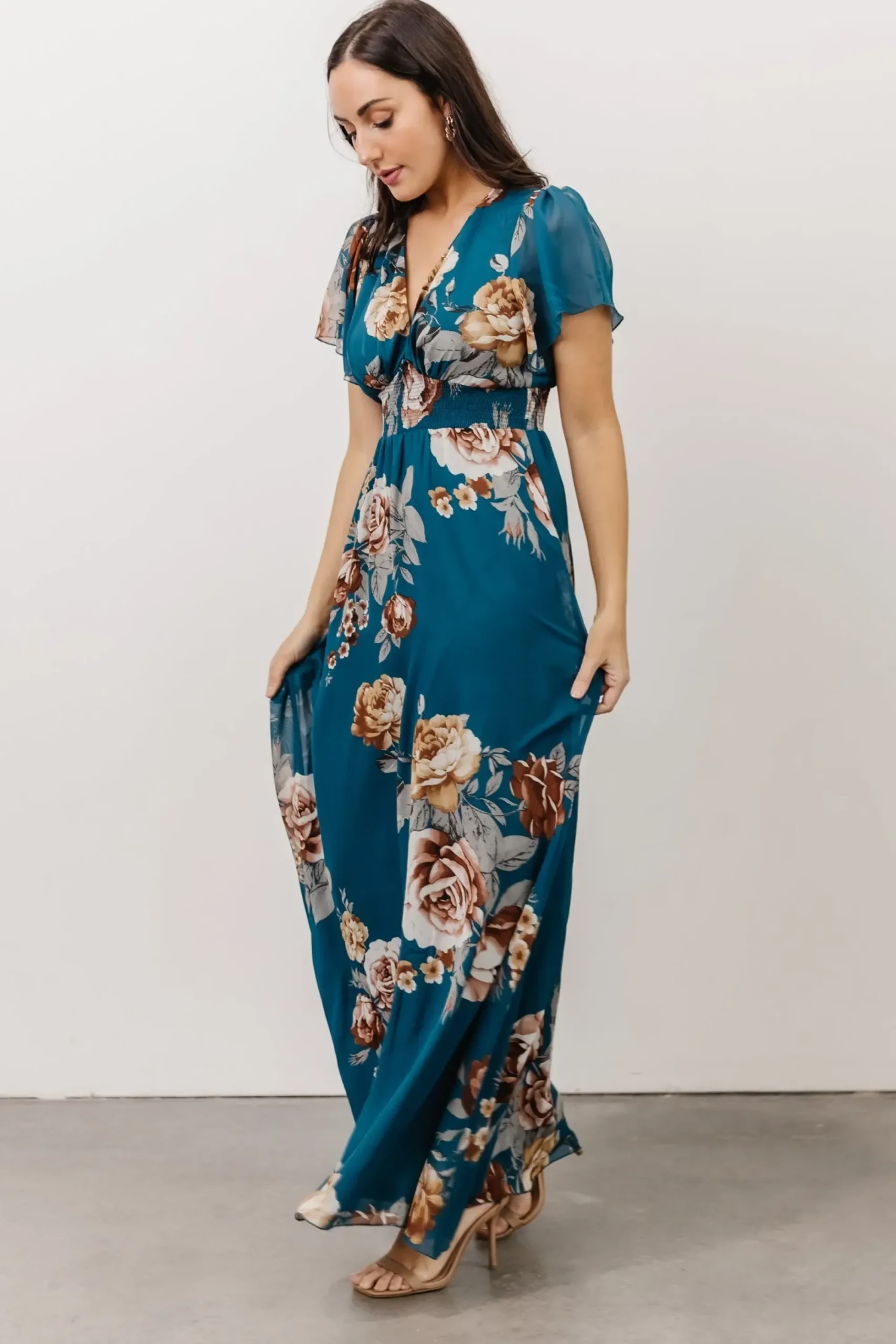 Discount Baltic Born Alexandria Smocked Maxi Dress | Blue Floral