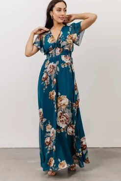 Discount Baltic Born Alexandria Smocked Maxi Dress | Blue Floral