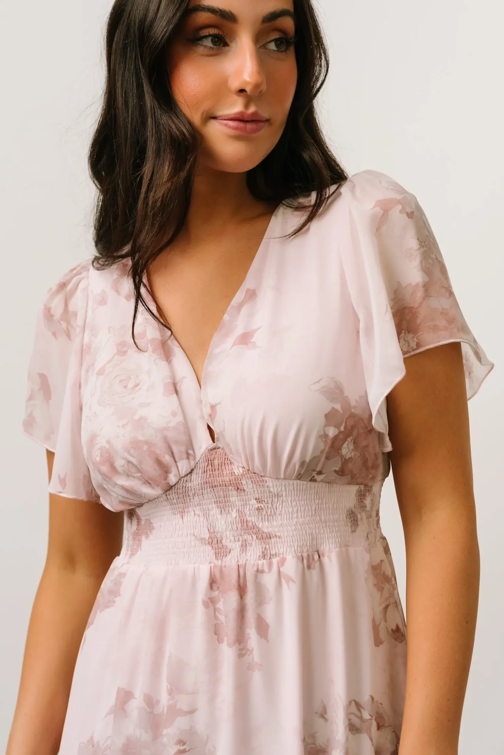 New Baltic Born Alexandria Smocked Maxi Dress | Blush Floral