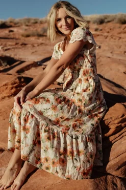 Sale Baltic Born Aliyah Midi Dress | Coral Floral