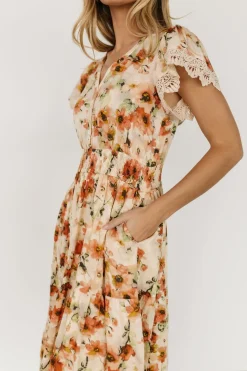 Sale Baltic Born Aliyah Midi Dress | Coral Floral