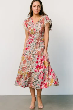 Discount Baltic Born Aliyah Midi Dress | Cream Multi Floral