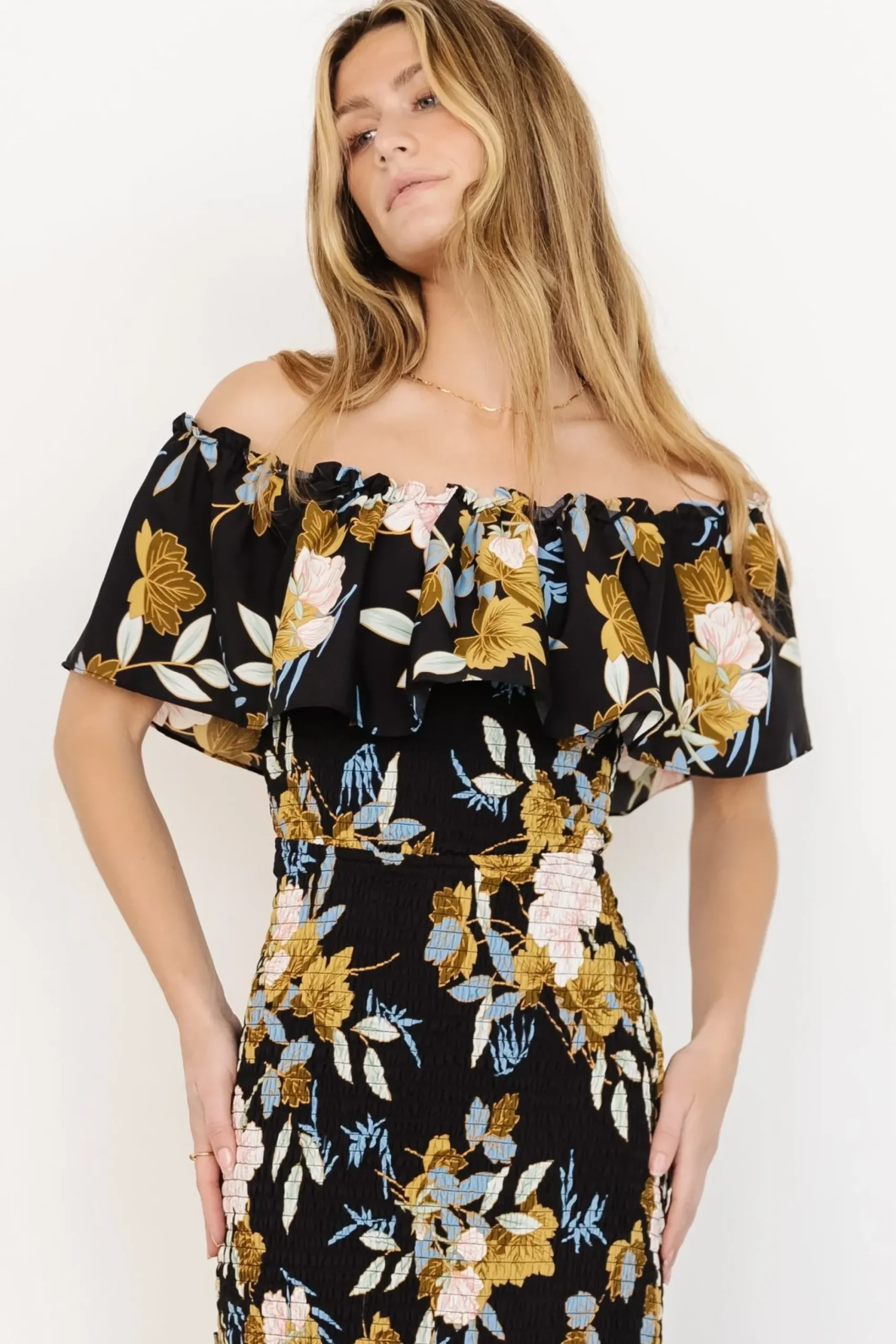 Discount Baltic Born Amalfi Smocked Maxi Dress | Midnight Floral