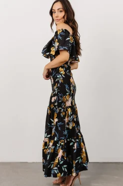 Discount Baltic Born Amalfi Smocked Maxi Dress | Midnight Floral