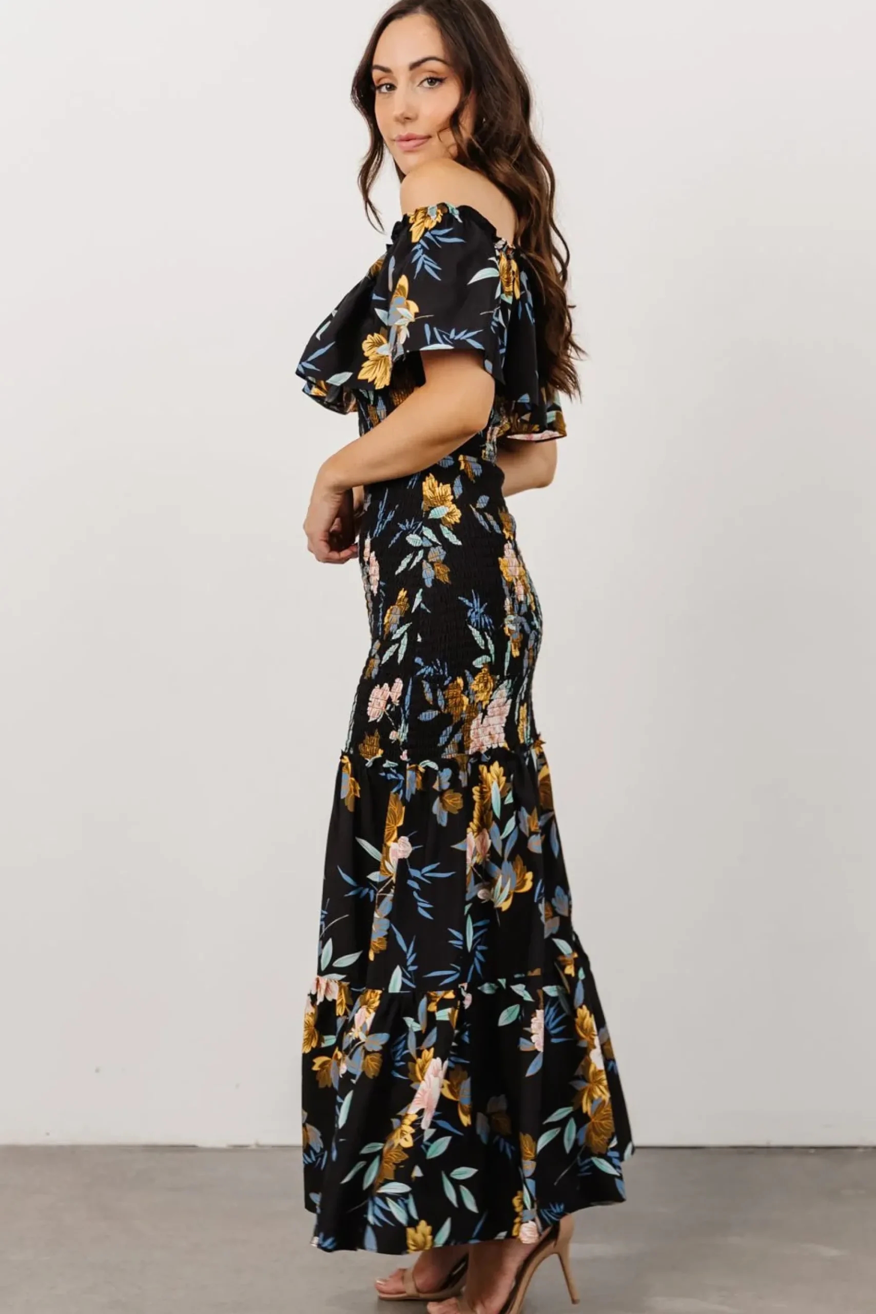 Discount Baltic Born Amalfi Smocked Maxi Dress | Midnight Floral