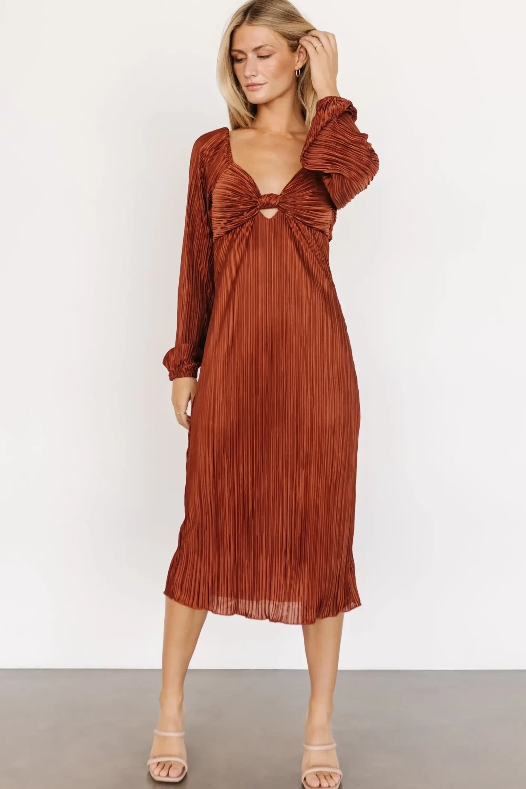 Fashion Baltic Born Amani Pleated Midi Dress | Cinnamon