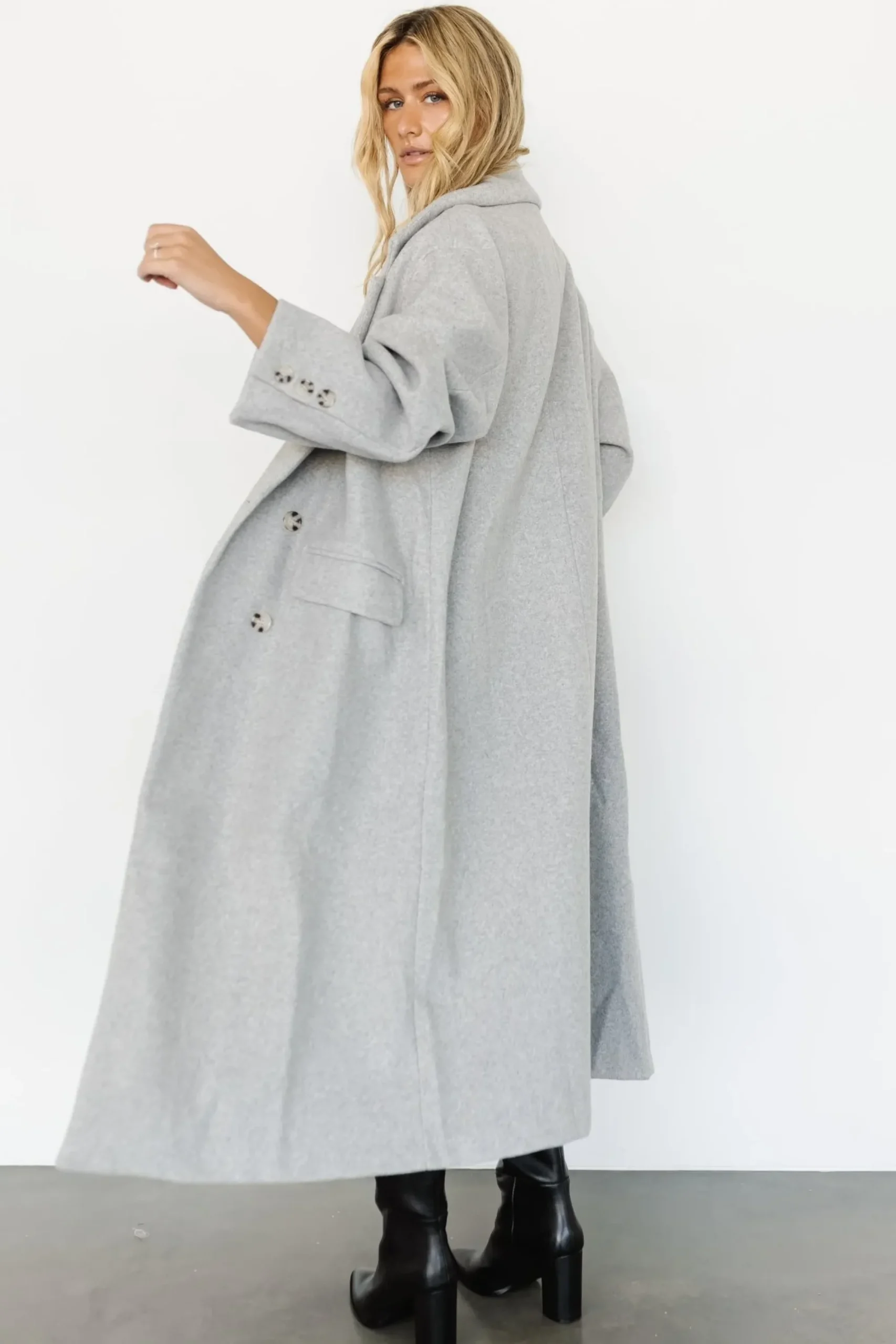 New Baltic Born Anderson Double Breasted Coat | Gray