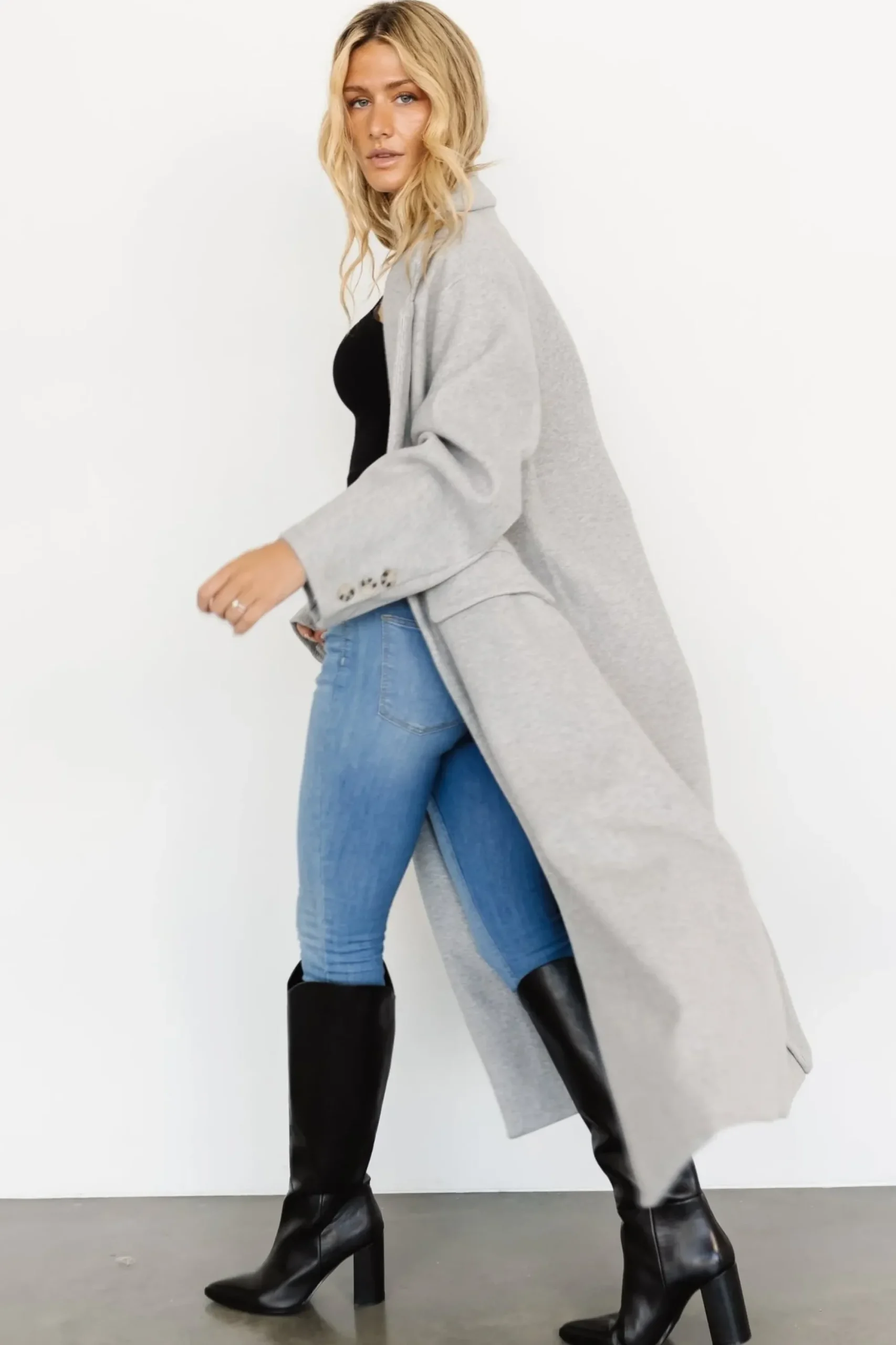 New Baltic Born Anderson Double Breasted Coat | Gray