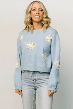 Hot Baltic Born Annie Flower Knit Sweater | Blue