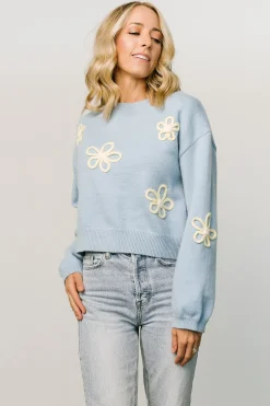 Hot Baltic Born Annie Flower Knit Sweater | Blue
