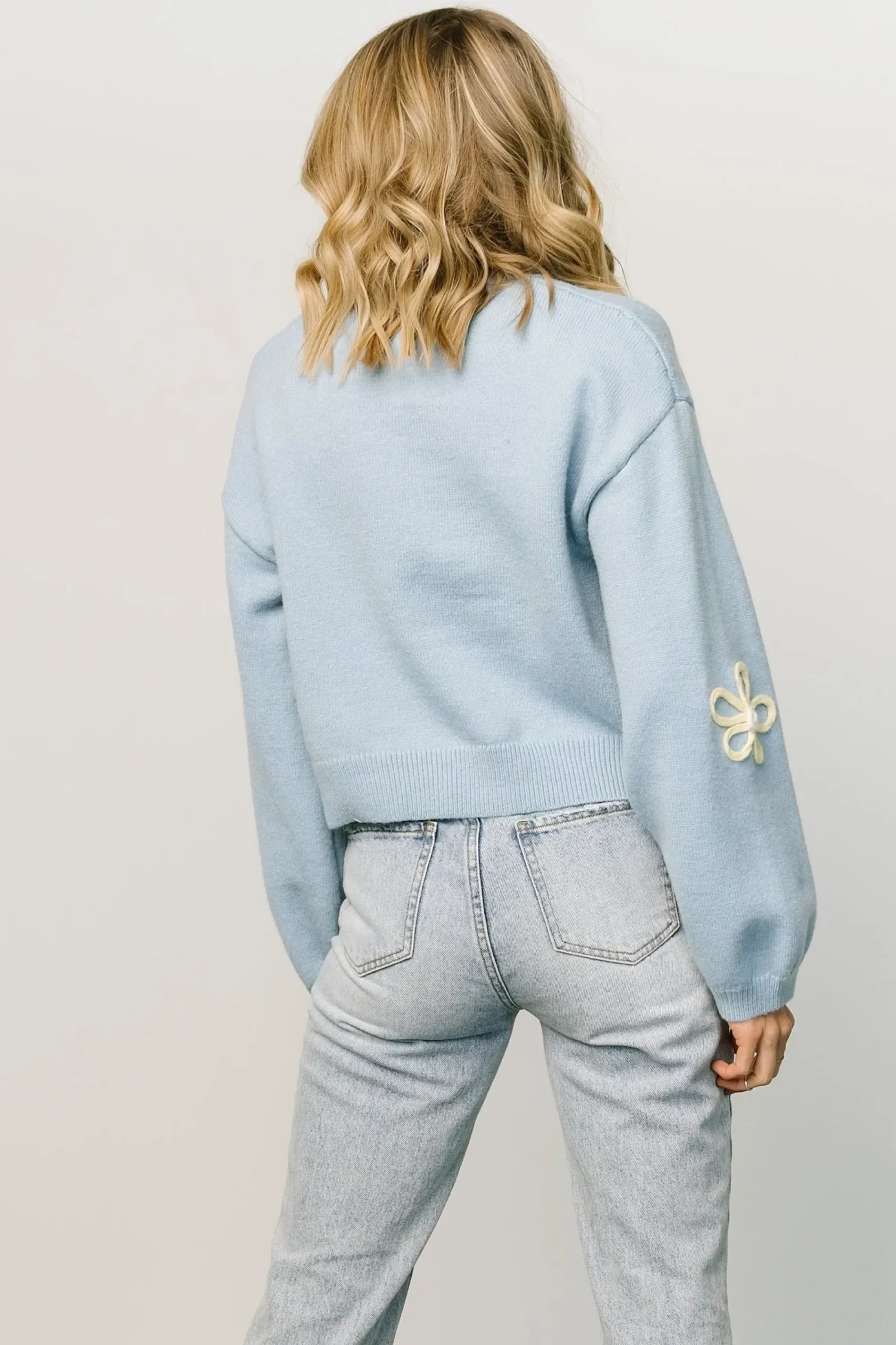 Hot Baltic Born Annie Flower Knit Sweater | Blue