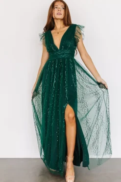 Online Baltic Born Annika Sequin Mesh Maxi Dress | Green