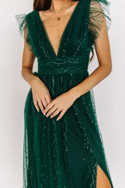 Online Baltic Born Annika Sequin Mesh Maxi Dress | Green