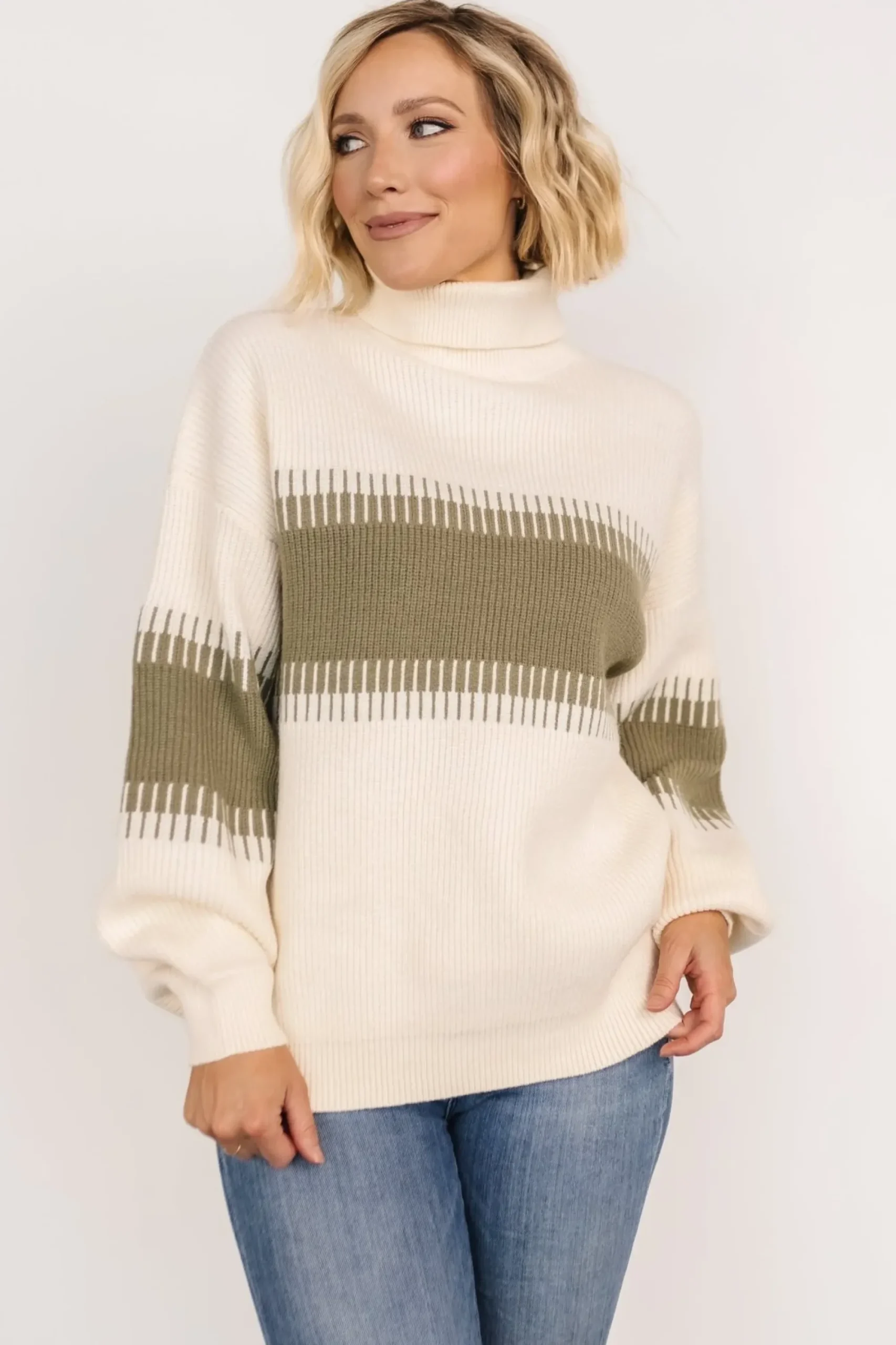 Fashion Baltic Born Antonov Turtle Neck Sweater | Sage + Cream