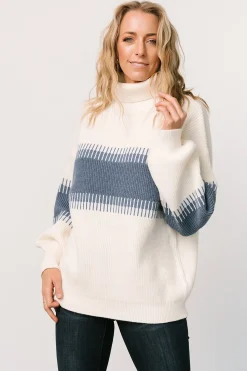 Sale Baltic Born Antonov Turtle Neck Sweater | Blue + Cream