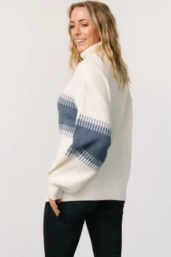 Sale Baltic Born Antonov Turtle Neck Sweater | Blue + Cream