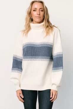 Sale Baltic Born Antonov Turtle Neck Sweater | Blue + Cream