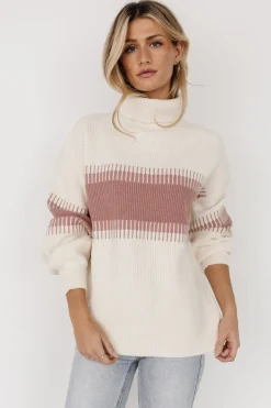 Online Baltic Born Antonov Turtle Neck Sweater | Mauve + Cream