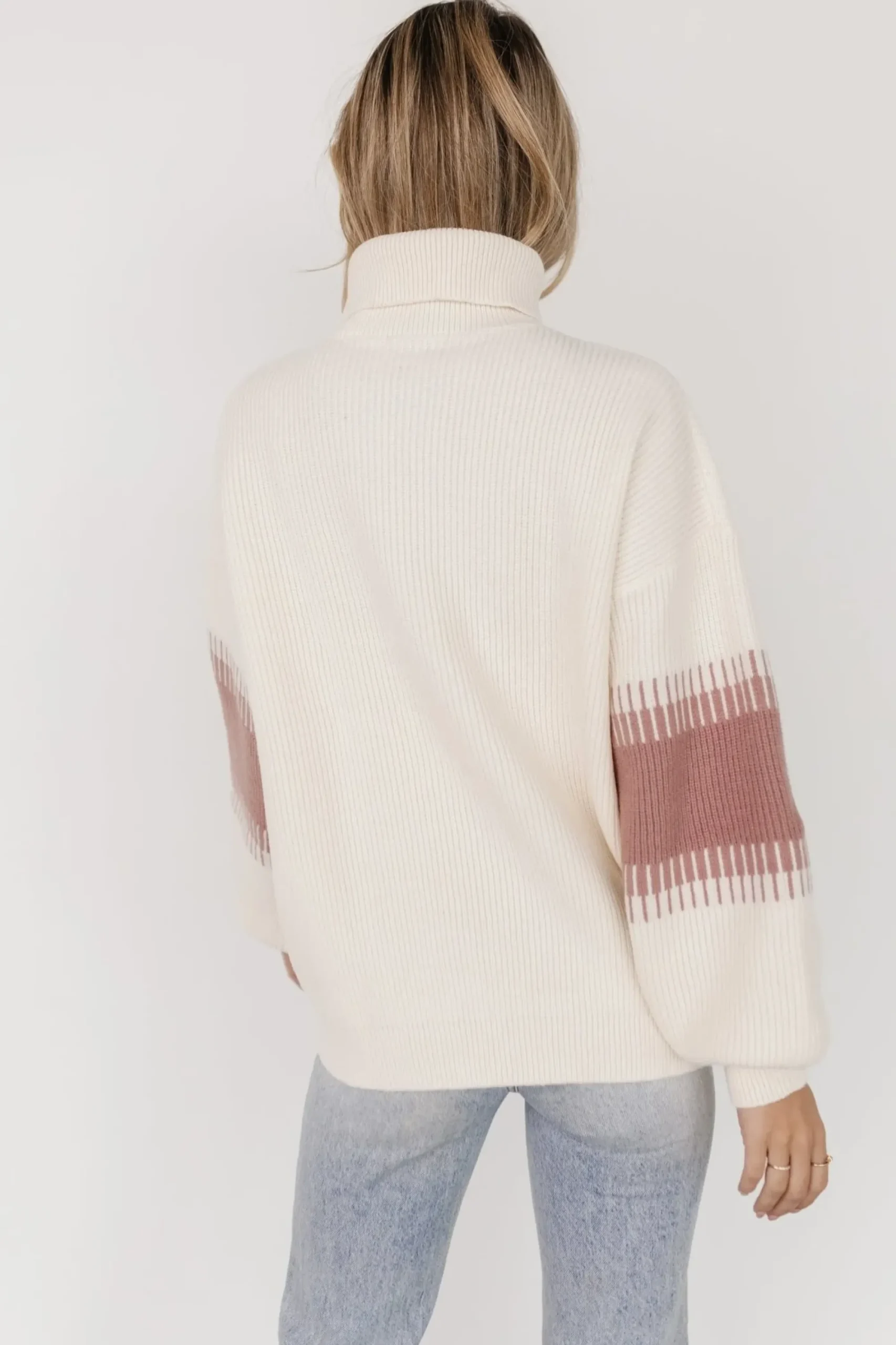 Online Baltic Born Antonov Turtle Neck Sweater | Mauve + Cream