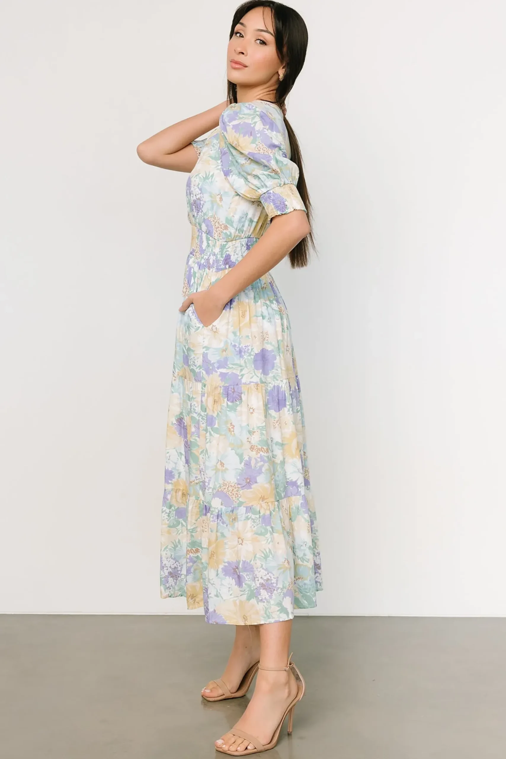 Clearance Baltic Born Anya Midi Dress | Blue Multi Floral