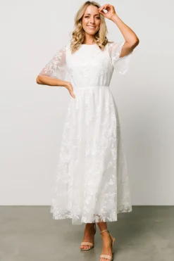 Best Baltic Born Arabella Embroidered Tulle Maxi Dress | White