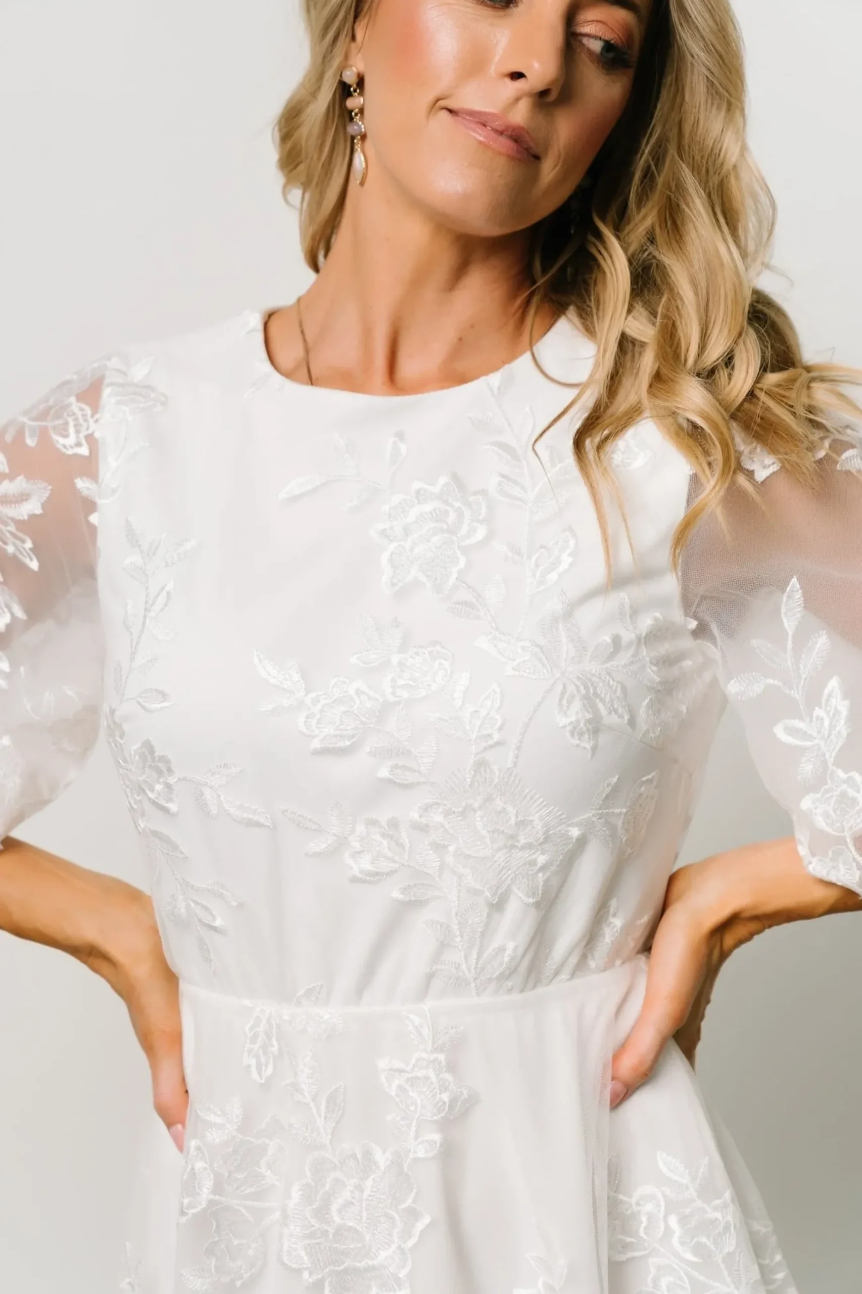 Best Baltic Born Arabella Embroidered Tulle Maxi Dress | White