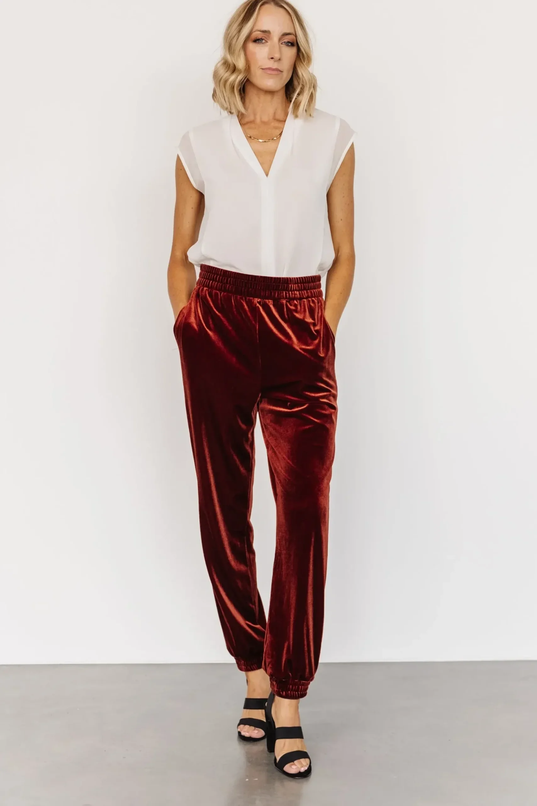 Fashion Baltic Born Archie Velvet Jogger Pants | Cinnamon