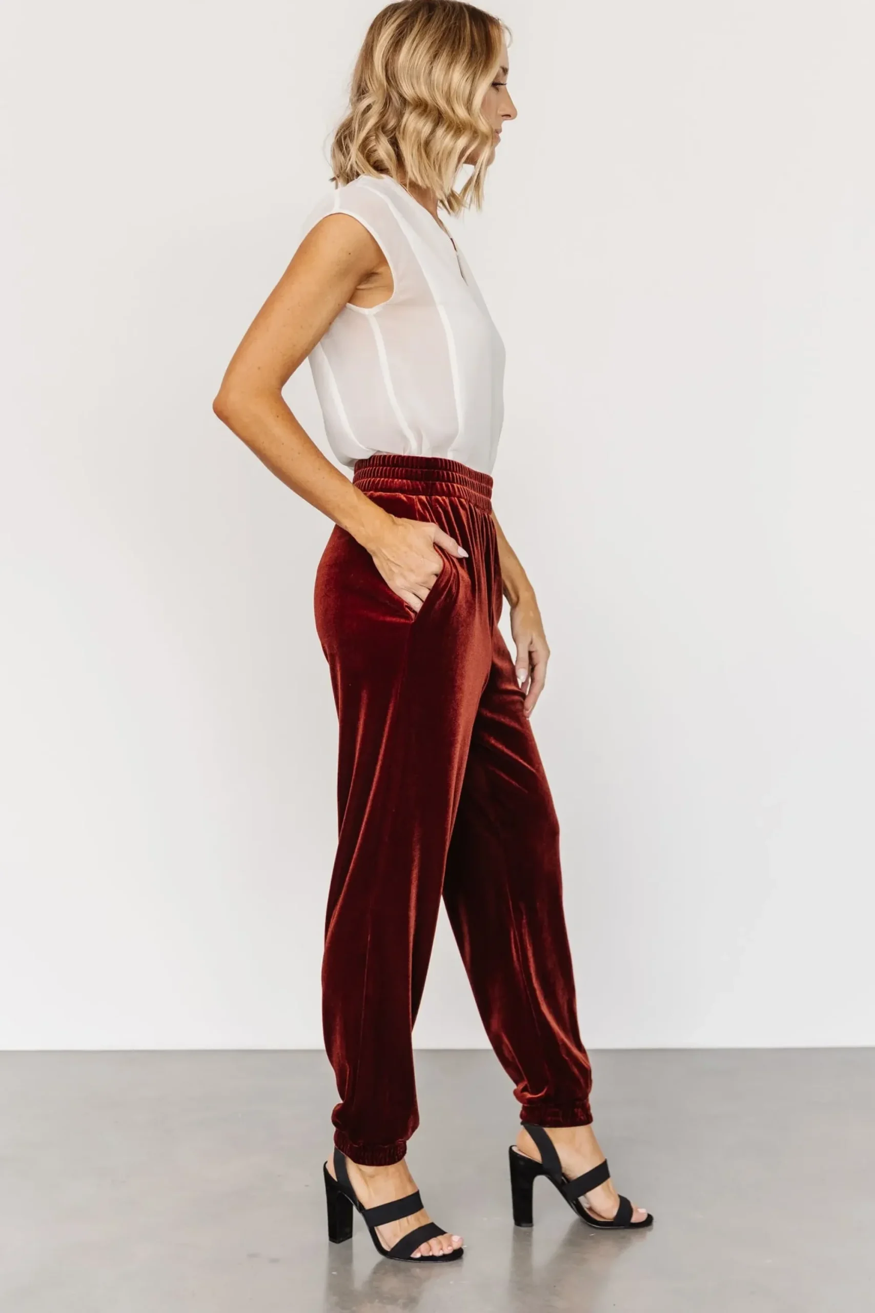 Fashion Baltic Born Archie Velvet Jogger Pants | Cinnamon