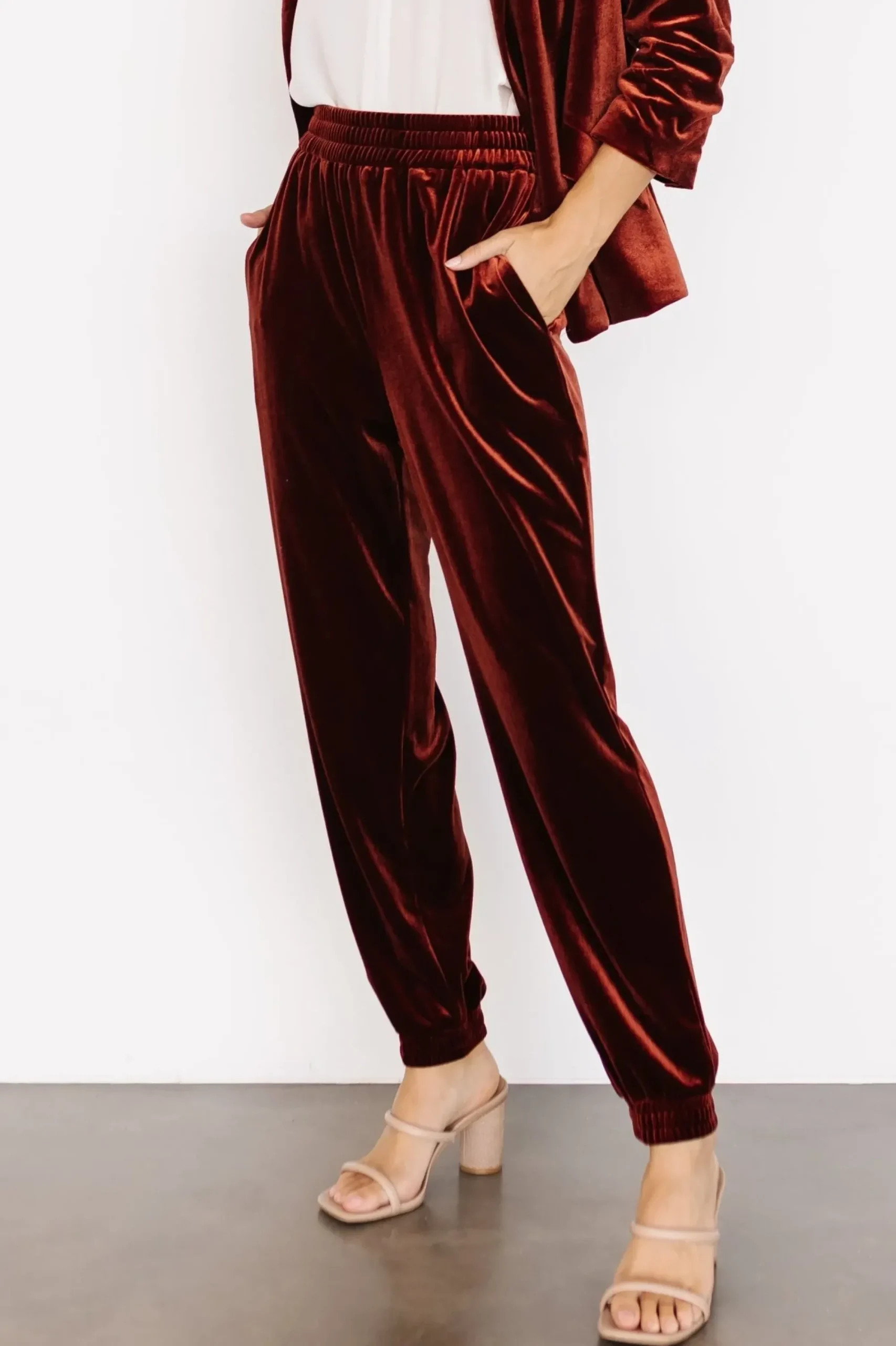 Fashion Baltic Born Archie Velvet Jogger Pants | Cinnamon