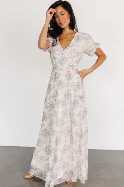 New Baltic Born Ardley Maxi Dress | Cream + Blue