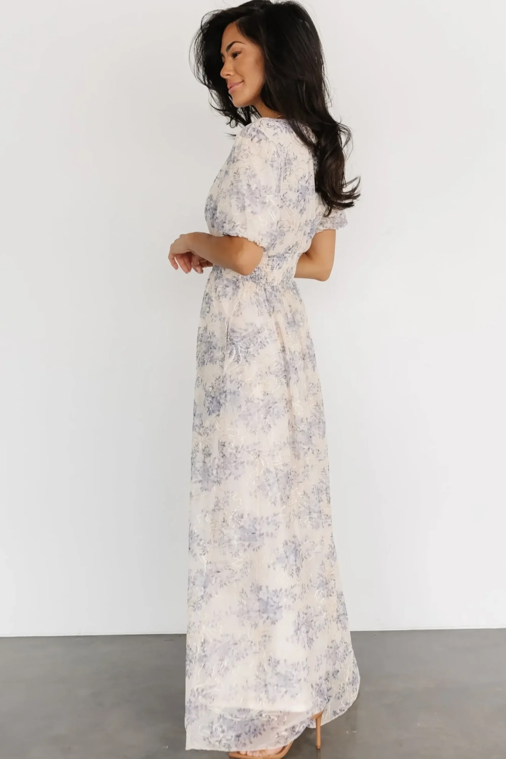 New Baltic Born Ardley Maxi Dress | Cream + Blue