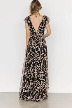 Discount Baltic Born Arlene Shimmer Gown | Black + Rose Gold