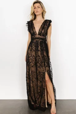 Best Baltic Born Arlene Shimmer Gown | Black + Nude