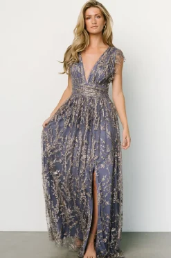 Best Baltic Born Arlene Shimmer Gown | Blue + Gold