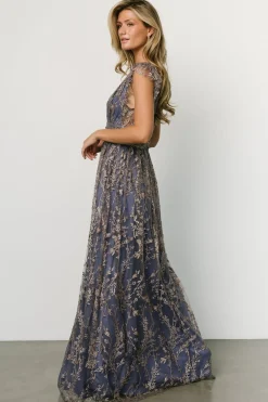 Best Baltic Born Arlene Shimmer Gown | Blue + Gold