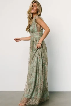 Clearance Baltic Born Arlene Shimmer Gown | Sage + Gold