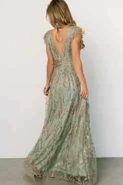 Clearance Baltic Born Arlene Shimmer Gown | Sage + Gold