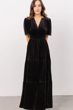 New Baltic Born Artemis Velvet Maxi Dress | Black