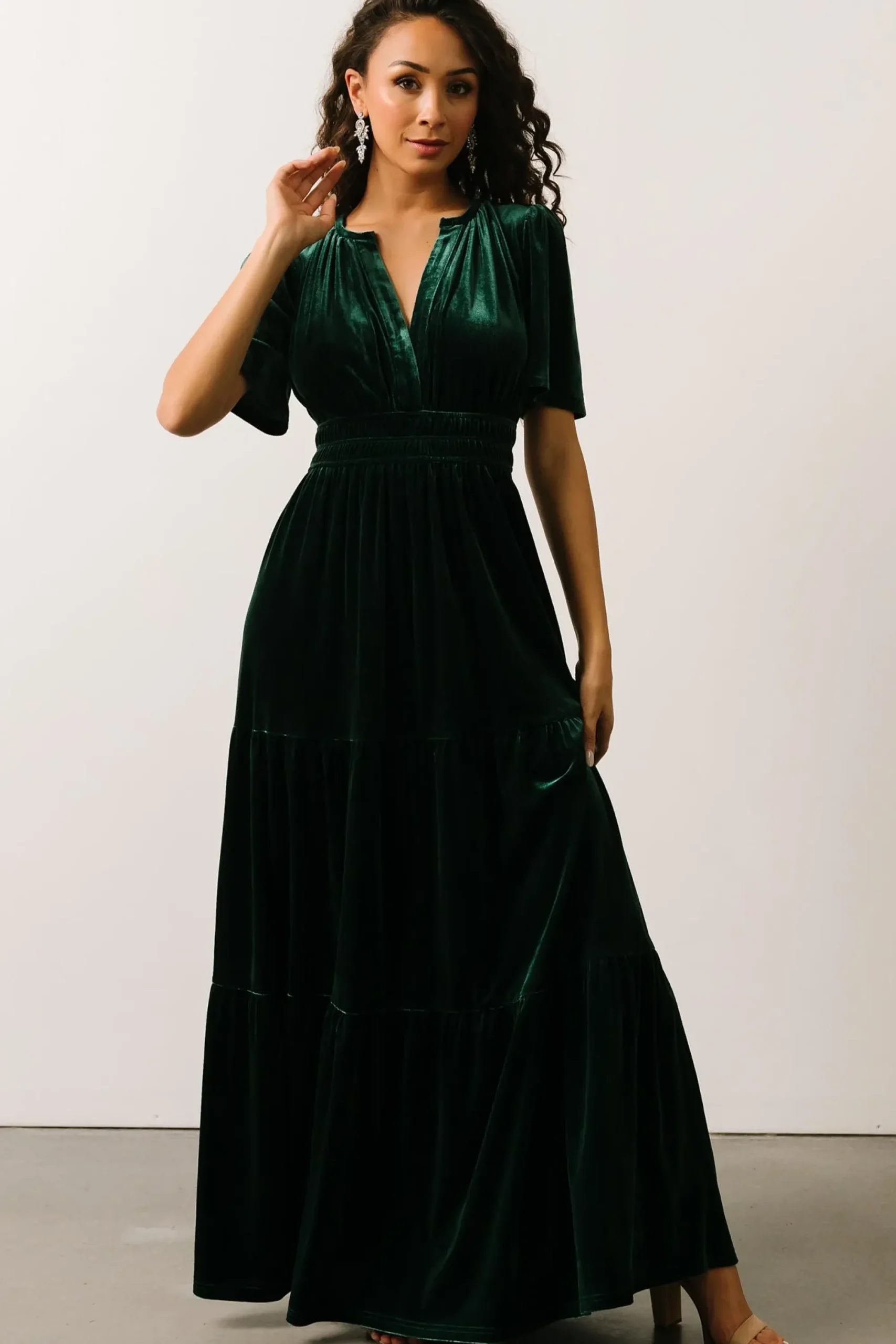 Fashion Baltic Born Artemis Velvet Maxi Dress | Emerald