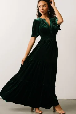 Fashion Baltic Born Artemis Velvet Maxi Dress | Emerald